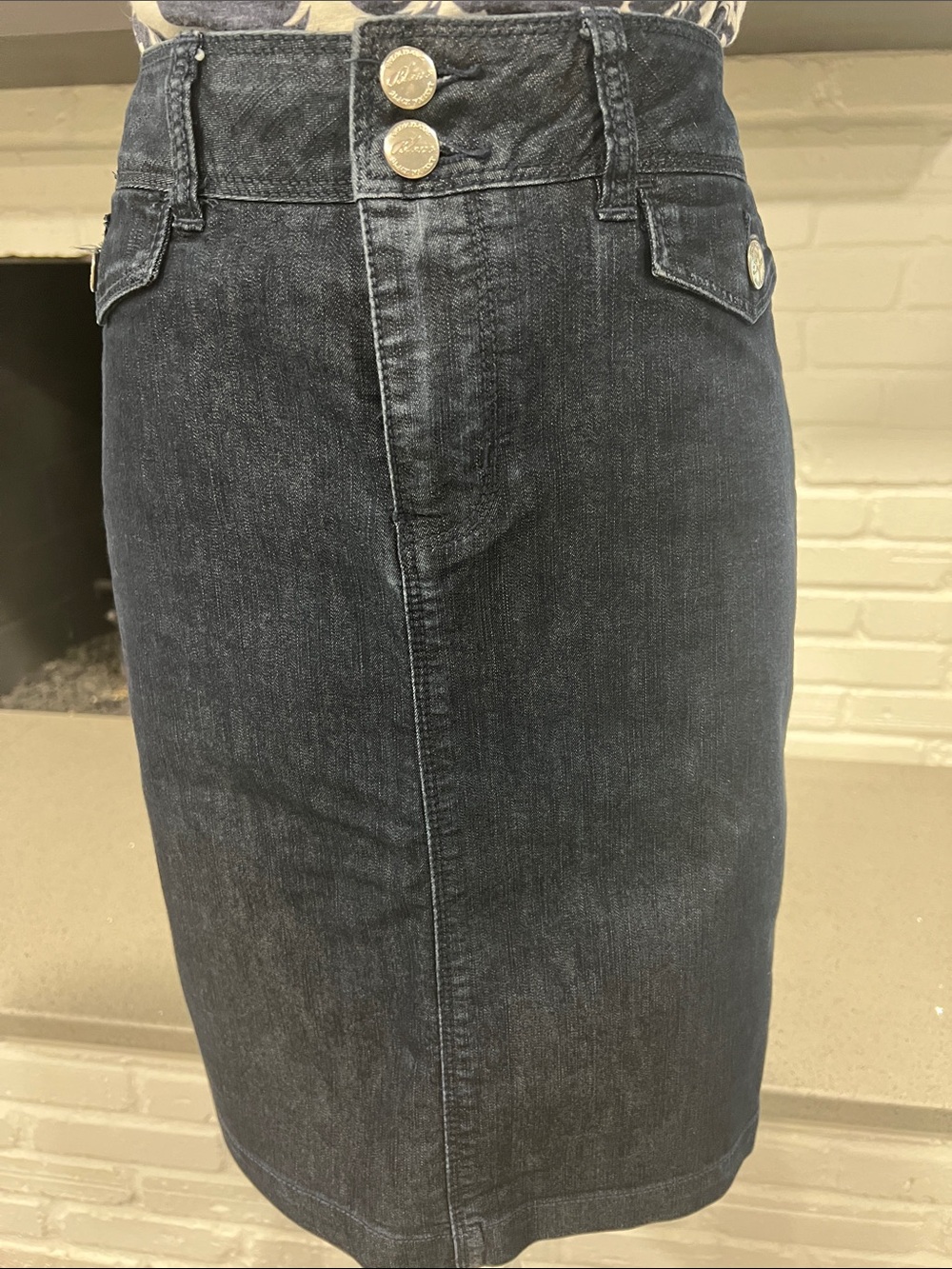 White House Black Market Dark Indigo Denim Pencil Skirt